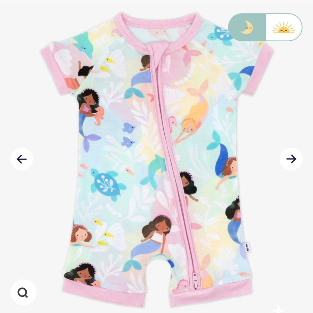 Little sleepies size 3T mermaid shortie zippy